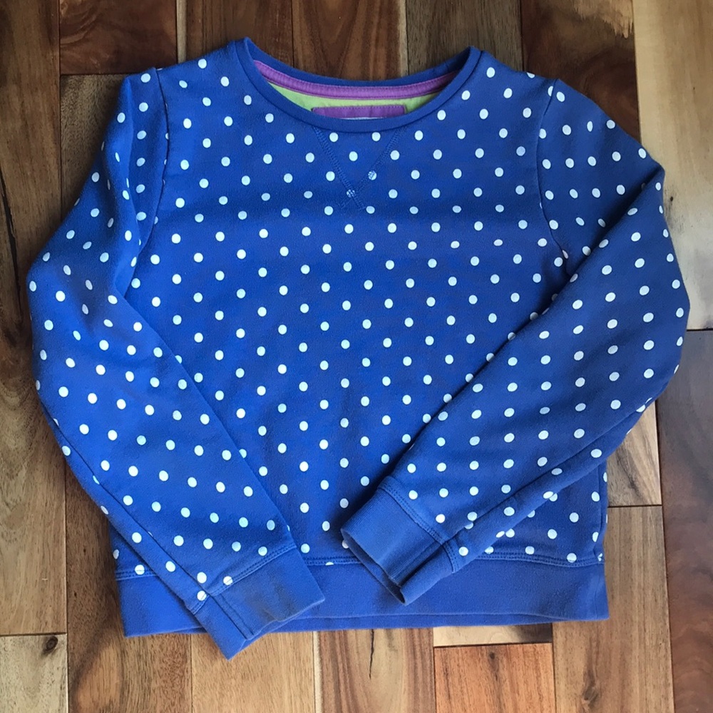 Girls Mini Boden polka dot sweatshirt